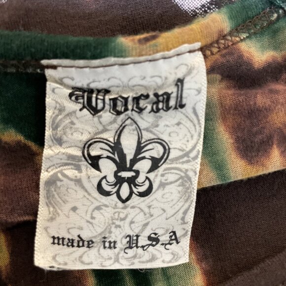 Vintage Y2K Vocal Womens Small Brown  Green Long Sleeve Rhinestone Fairy Grunge - Picture 6 of 8